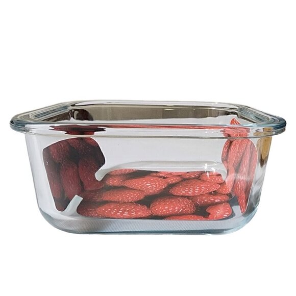 Cuisinart Glass Storage Container with Bamboo Lid Square Microwave Oven 5x5 New - Picture 7 of 13